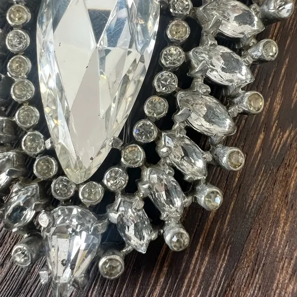Vintage 1930’s-1940’s Eisenberg Original Clear Rhinestone Fur Clip B12 - Picture 7 of 8